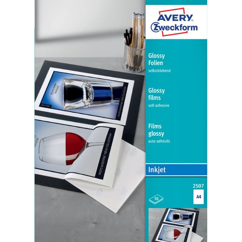 AVERY Zweckform Inkjet Folien, A4, klar, Stärke 0,17 mm