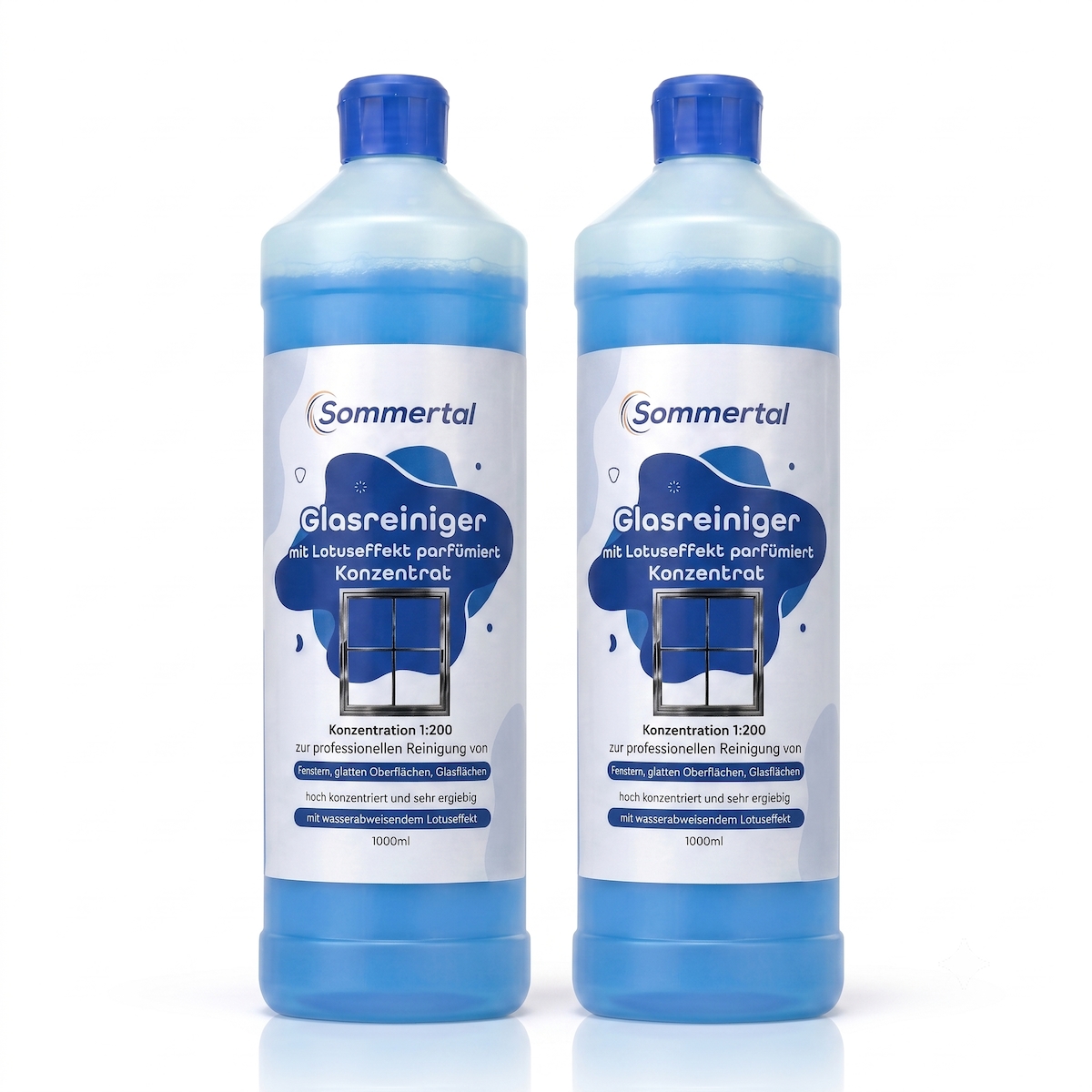 Sommertal Glasreiniger mit Lotuseffekt 2x 1L Konzentrat 1:200