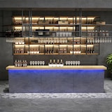 thumbnail of Theke und Empfangstheke, Kaffee- und Barbereich, Doppelarbeitsfläche, geeignet für Geschäfte, Grau 140x60x100cm【YZHU 140】