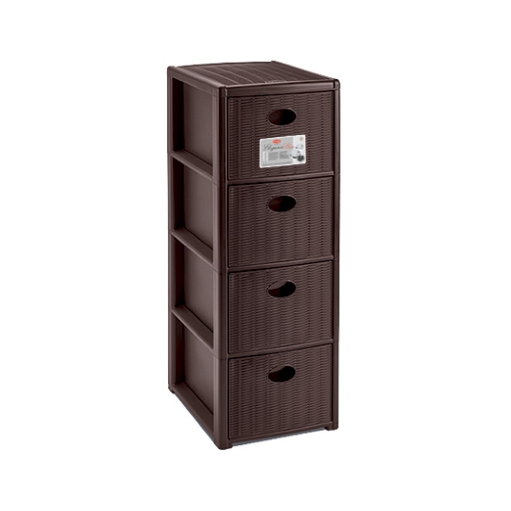 Stefanplast-Cassettiera Elegance Slim 4 Cassetti Moka