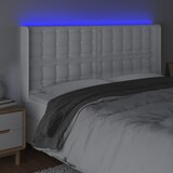 thumbnail of vidaXL LED Kopfteil Weiß 163x16x118/128 cm Kunstleder