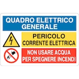 thumbnail of cartello alluminio 300x200 mm quadro elettrico generale corrente elettrica