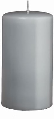 Kerzen Stumpenkerzen Silbergrau, 150 x 60 mm, 12 Stück