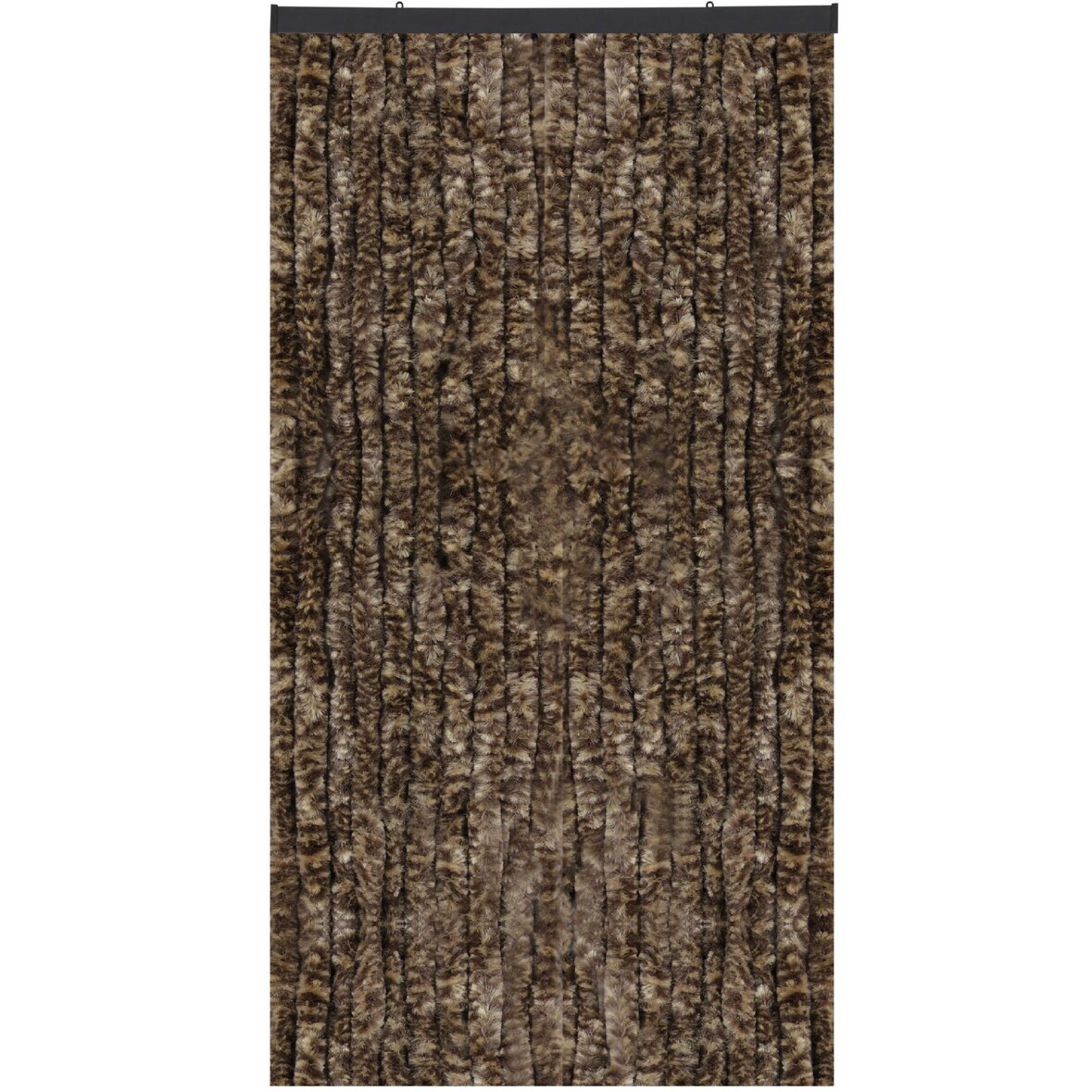 Flauschvorhang in Sondergröße - Türvorhang Breite: 120cm - Länge: 275cm, Braun Meliert