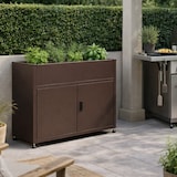 thumbnail of Armoire de rangement extérieur avec jardinière – Acier galvanisé marron