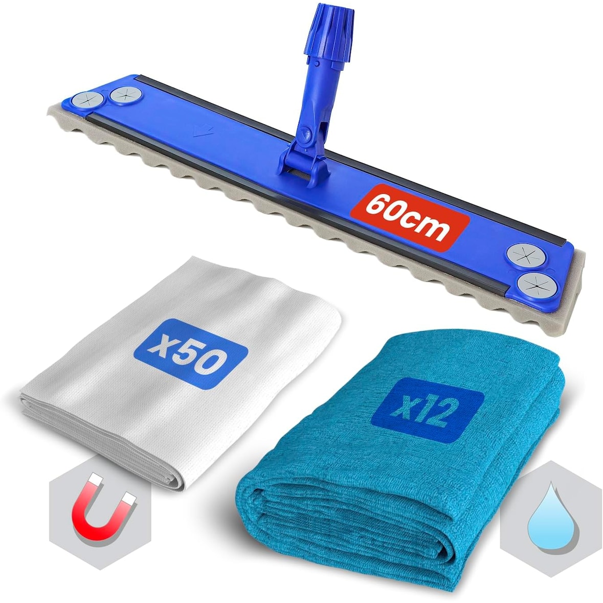 Pack Mopa Softmop Soporte +Recambio 50 gasas atrapapolvo + Recambio 12 mopas Microfibra