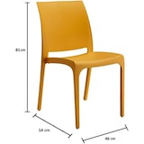 thumbnail of GLOUPIE Set 6 Sedie Volga In Polipropilene Senape,54x46x81Cm,Peso 3,5Kg,Per Interno/Esterno,Made In Italy,Sedie Impilabili