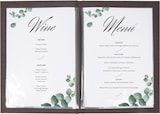 Ein Menü mit Wein- und Speisekarte.