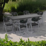 thumbnail of Conjunto dobrável mesa 180 cm e 6 cadeiras com alça catering preto Thinia Home