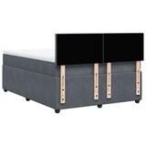 thumbnail of vidaXL Boxspringbett mit Matratze Dunkelgrau 140x200 cm Samt