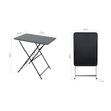thumbnail of aro Table de bistrot pliante, acier, 50 x 70 cm, rectangulaire, noire