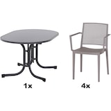 thumbnail of SIENA GARDEN Urban Lights Set 5teilig Square Sessel gastrotauglich taupe mit Tisch Paco 140x90