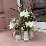 thumbnail of Jinfa 1er-Set Blumenvasen auf festem Sockel | Dekorativer Tafelaufsatz aus Keramik | Antik-weiß