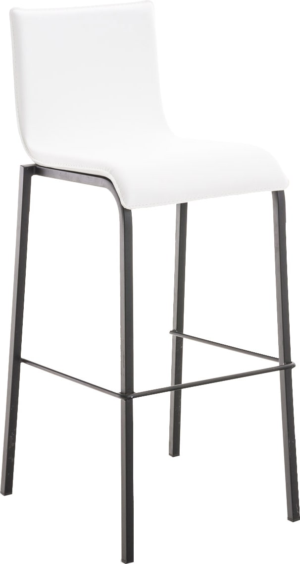 Barhocker KELAN - Kunstleder Weiß 43x51x103 cm Schwarz | Barstuhl Mit Lehne Tresenhocker Tresenstuhl Kneipenhocker Kneipenstuhl