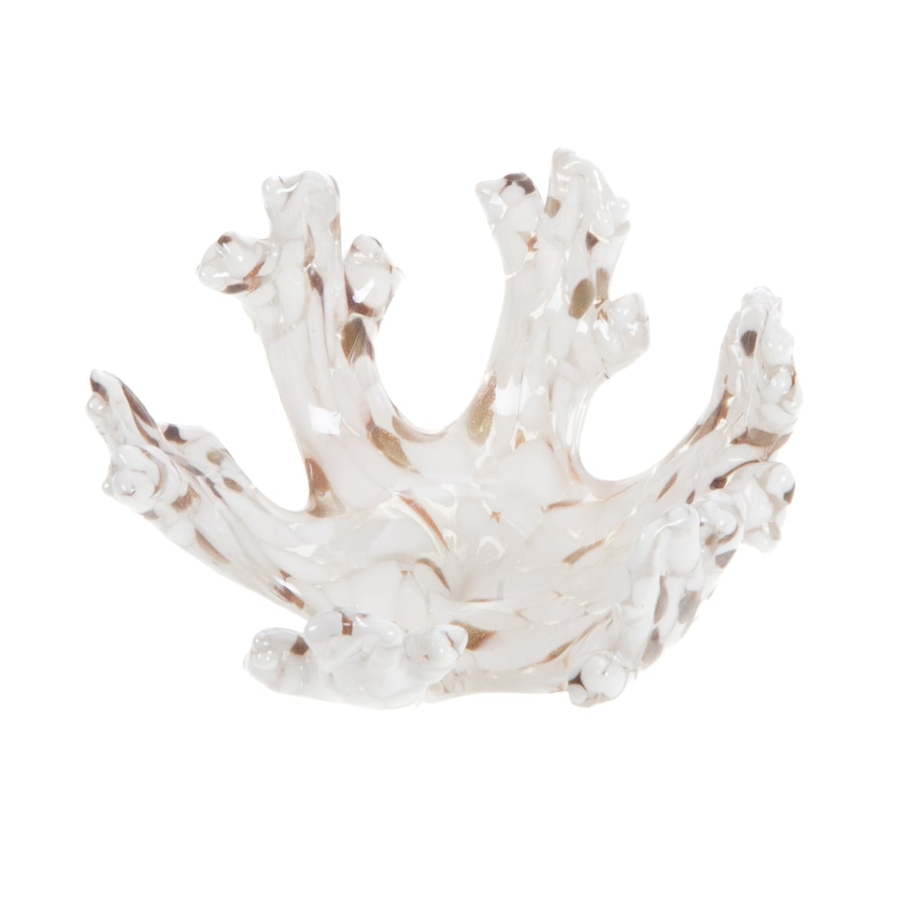 Corail blanc et or sulfure -  Autre forme Verre Amadeus 16.00x16.00 cm