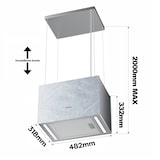 thumbnail of CIARRA Pinnacle Series A+++ 700 m³/h ‎Hotte îlot en marbre Ivory Mist Hotte aspirante suspendue WiFi App Touch VM4850W