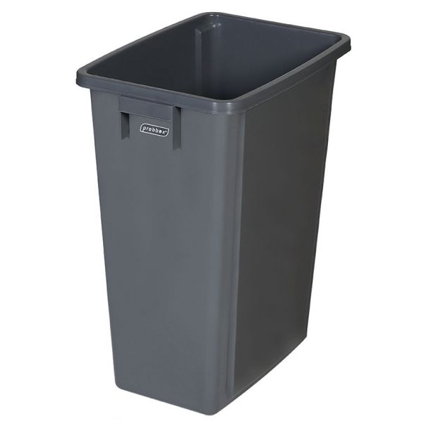 PROBBAX - PB-1080-GRY - Cubo de reciclaje sin tapa - 32 x 46 x 58 cm - 60 L - Gris