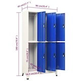 thumbnail of vidaXL Schließfachschrank Grau und Blau 90x45x180 cm Stahl