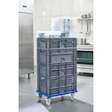 thumbnail of METRO Professional Transportwagen für Eurobehälter, PP, 41 x 61 x 16 cm, 250 kg, mit Bremsen, stapelbar, blau