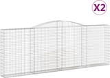 thumbnail of vidaXL Gabionen mit Hochbogen 2 Stk. 400x30x140/160cm Verzinktes Eisen