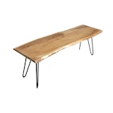 thumbnail of Sitzbank Baumkante 180 cm natur massiv Akazie Hairpin-Gestell schwarz