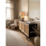 thumbnail of Sideboard 175x75x45 cm Mango Massivholz / Rattan Kommode mit 3 Türen, Hoher Kommodenschrank Schwarz / Braun, Standschrank Wohnzimmer, Anrichte