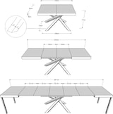 thumbnail of Volantis taubengrauer Ausziehtisch 120/380x90 cm mit anthrazitfarbenen Beinen
