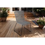 thumbnail of Gartenstuhl Outdoor-Seilstuhl Farbe Grau mit Eisen-Gestell in schwarz ISRA (4er Set)