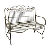 thumbnail of DanDiBo Gartenbank Metall Wetterfest Patina Grün 110 cm 2 Sitzer Sitzbank JC150014 Parkbank Eisen Garten