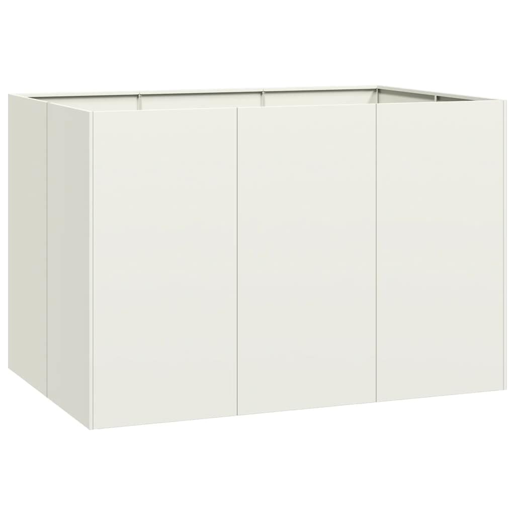 vidaXL Pflanzgefäß Weiß 120x80x80 cm Stahl