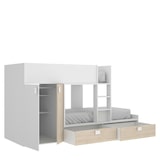 thumbnail of Dmora Letto per bambini Breithorn, Cameretta completa con armadio e cassetti, 275x108h150 cm, Bianco e Rovere