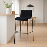 thumbnail of CHEFGASTRO Barhocker MAUI Stoff 4-Fuﬂ Gestell Schwarz HxBxT 100x43x48cm Stoff Schwarz Barstuhl