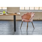 thumbnail of KAWOLA Stuhl CARLA Esszimmerstuhl Velvet rosa Fuß gold