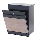 thumbnail of Paketkasten | HxBxT 58x45x36cm | Paketbox Paketfach Paketstation Briefkasten | Metall | verzinkt anthrazit-Holzoptik