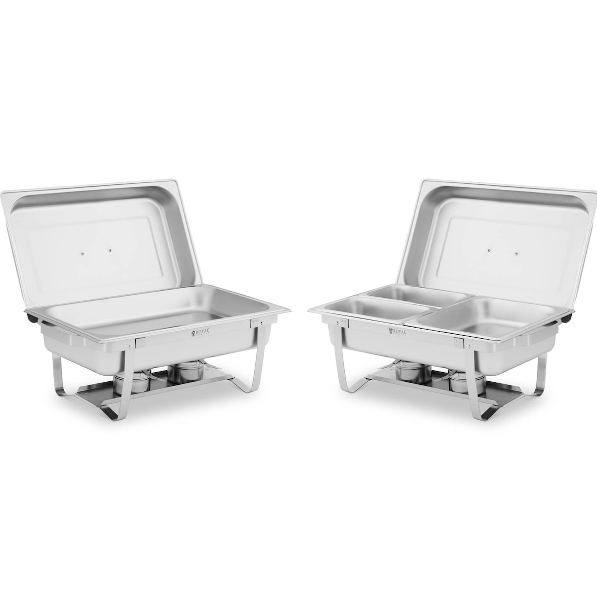 Royal Catering Chafing Dish 2 pezzi - 2 x 8 L - Con contenitore GN -