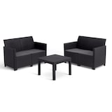 thumbnail of Salon de jardin modulable en résine imitation rotin tressé - Noir -   - 4 personnes - MARIE KETER