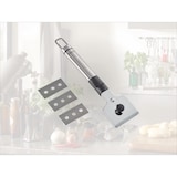 thumbnail of Leifheit raschietto per piano di cottura in acciaio per rimozione cibo bruciato 3 lame in dotazione chiusura con sistema protezione da taglio argento