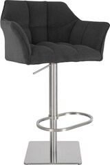 thumbnail of Barhocker SIHAR - Cord Dunkelgrau 64x45x88 cm Silber | Barstuhl Mit Lehne Tresenhocker Tresenstuhl Kneipenhocker Kneipenstuhl