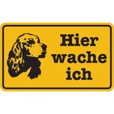 thumbnail of Hinweisschild, Hier wache ich, Aluminium, 120 x 200 mm - 200x120x0.45 mm Aluminium geprägt