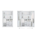 thumbnail of Relaxdays Besteckkasten Schublade, ausziehbar, variable Breite, 5 - 7 Fächer, Bambus Organizer, HxBxT: 5x48x46cm, weiß