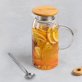 thumbnail of Wilmax Borosilikat Glas Krug mit Bambusdeckel, 1500ml