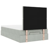 thumbnail of vidaXL Ottoman-Bett mit Matratzen & LEDs Hellgrau 120x200 cm Samt
