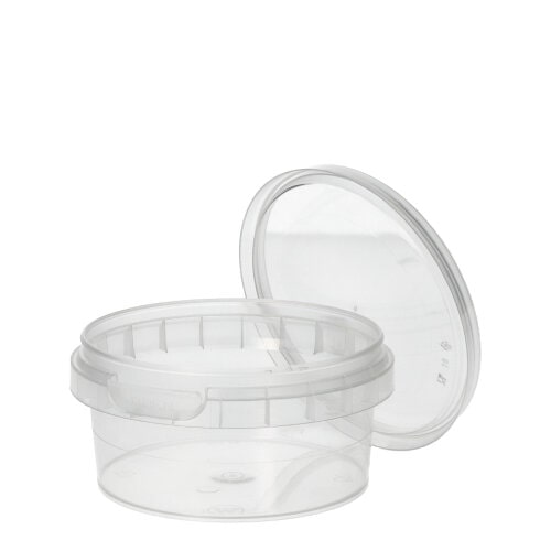 456 Feinkostbecher, PP rund 180 ml Ø 9,5 cm · 4,5 cm transparent mit Originalitätsverschluss rund