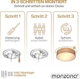 thumbnail of Monzana Deckenlampe Taupe 38cm 2-flammig E27 Deckenleuchte Wohnzimmer Schlafzimmer Stoffdeckenlampe