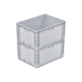 thumbnail of PROREGAL Euro-Norm Großbehälter | HxBxT 42x60x80cm | 168 Liter | Verstärkter Boden | Grau  | Eurobehälter, Transportbox, Transportbehälter