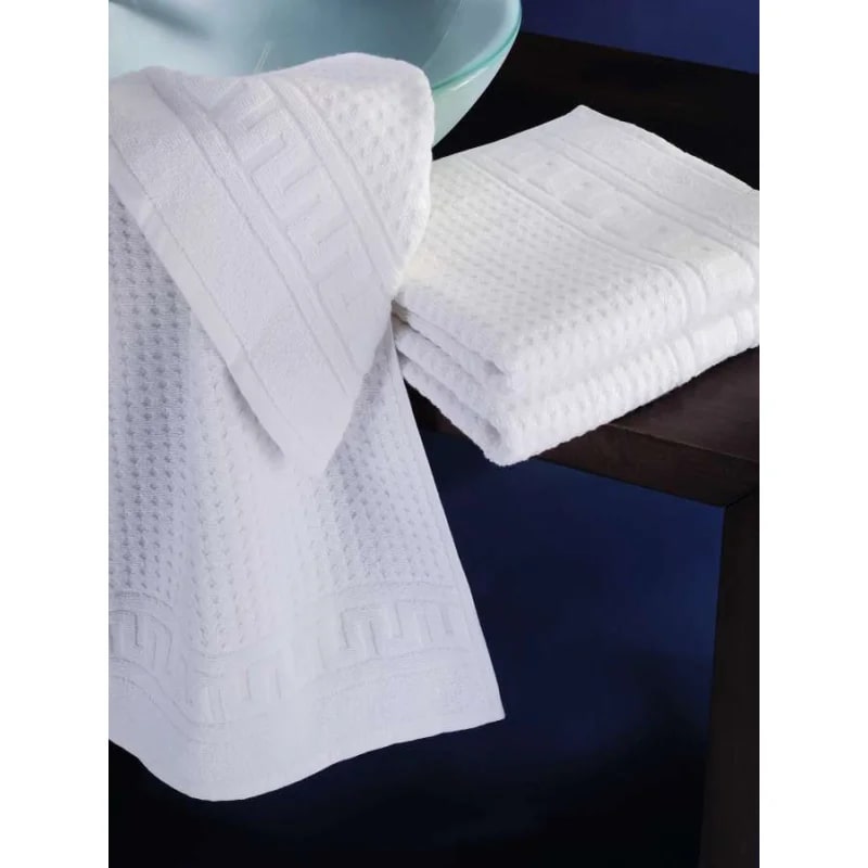 Handtuch in Hotelqualität Waffelmuster Weiss Metropol 100% Baumwolle Größe 70x140 cm