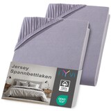 thumbnail of Jersey Spannbettlaken DreamScience für Matratzen bis 22 cm Höhe - Weich & Anschmiegsam, Rundumgummizug, Bügelfrei 180x200 - 200x200 cm (2er Pack) grau