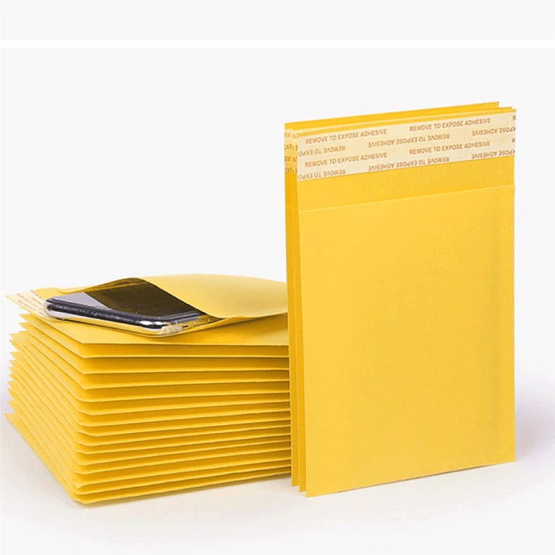 100 Envelopes Almofadados Amarelos 34.5x47 cm | Envio Seguro | Bolsas de Envio para Encomendas Vinted