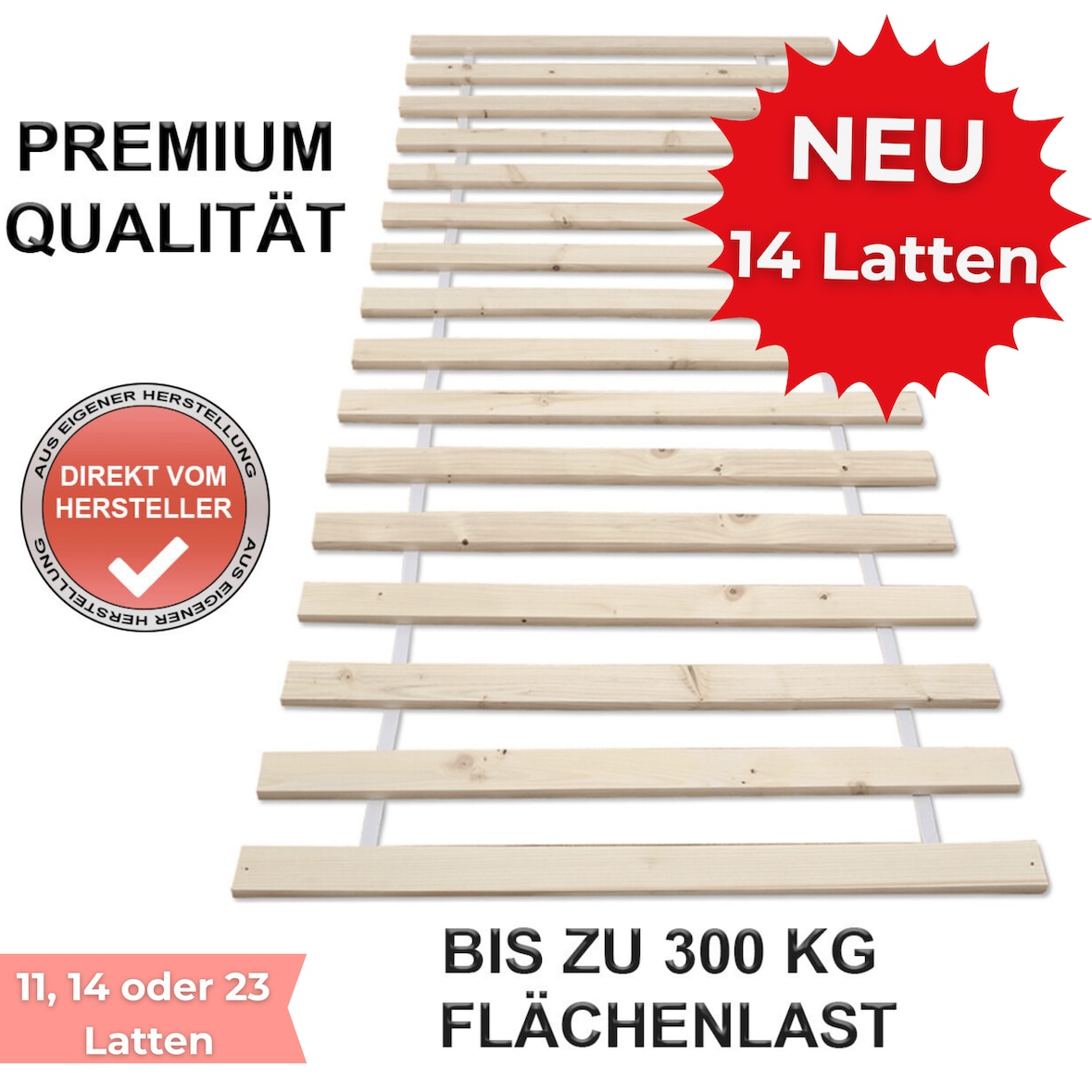 Rolllattenrost 90 x 200 cm 23 Latten (Premium B)