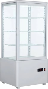 thumbnail of Getränke- und Gebäckvitrine Doppeltemperatur 78 Liter 4-seitig verglast weiß +2/+10 °C / +30/+90 °C 44,7x40x96,9h cm